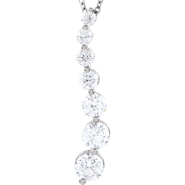 Diamond 'Journey' Necklace in Rhodium Plate 14k White Gold, 18" (1.00 Cttw)