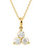 Diamond Three-Stone Pendant 14k Yellow Gold Necklace, 18" (5/8 Cttw)