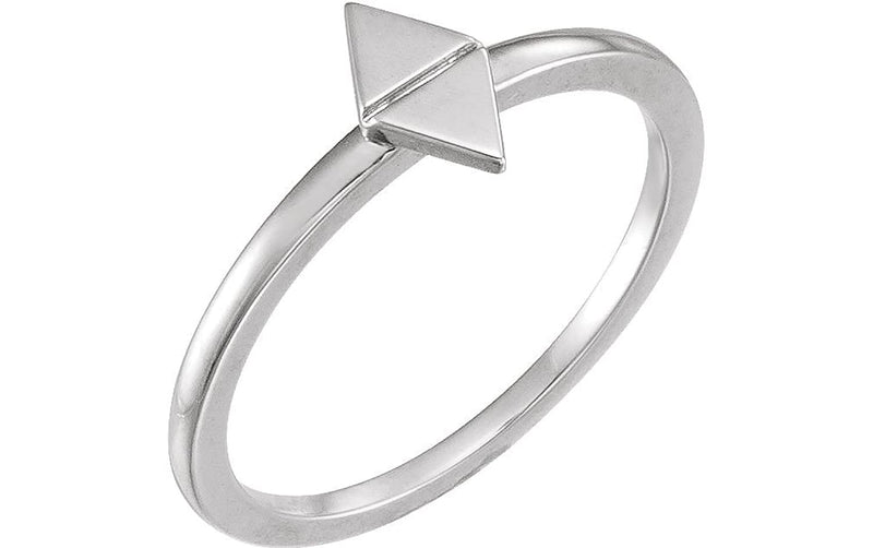 Geometric Stackable Ring, 14k White Gold, Size 4.75