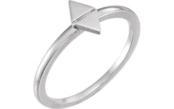 Geometric Stackable Ring, 14k White Gold, Size 8