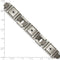 Men's Antiqued Brushed Stainless Steel CZ Bracelet, 8.75"