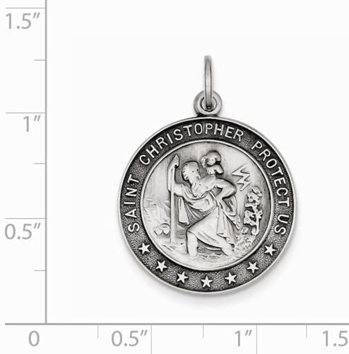 Sterling Silver St. Christopher Medal (31X21MM)