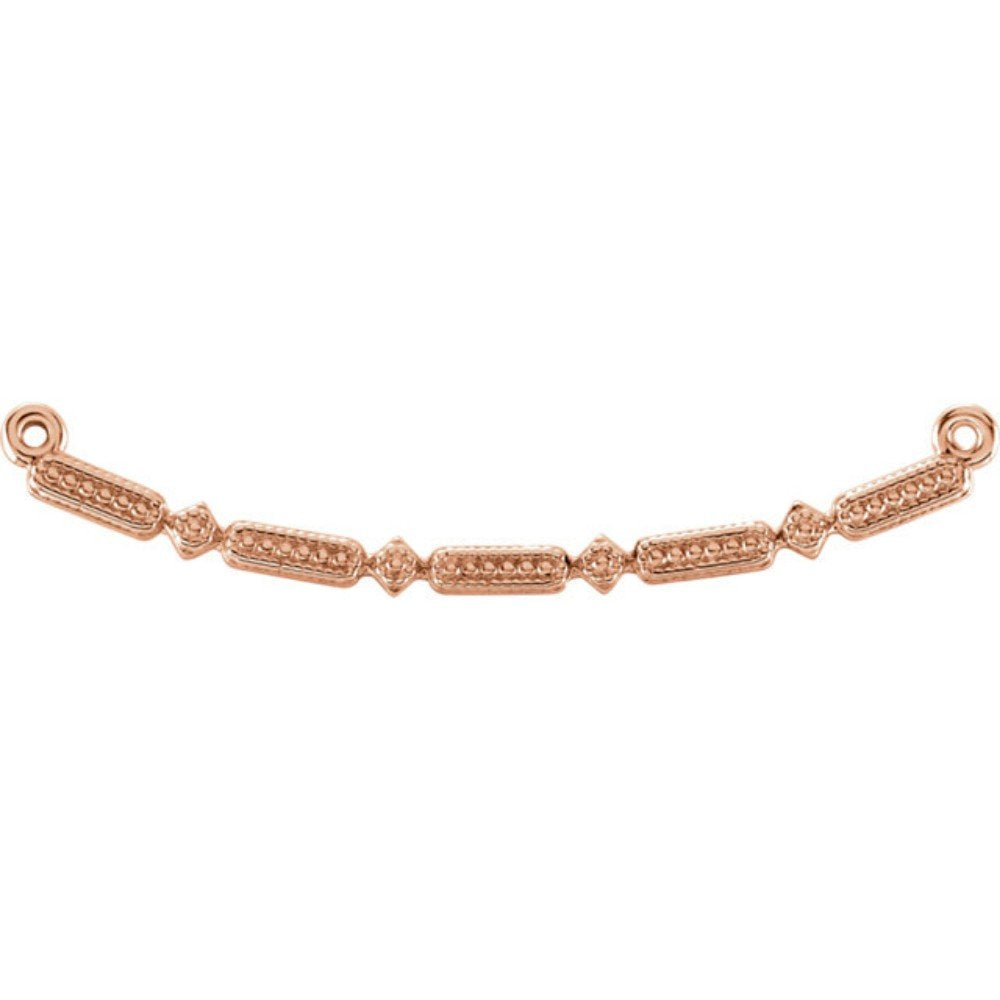 Petite Granulated Beaded Bar Pendant, 14k Rose Gold