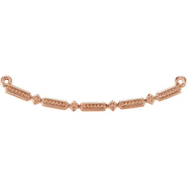 Petite Granulated Beaded Bar Pendant, 14k Rose Gold