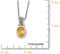 Sterling Silver, 14k Yellow Gold Citrine Oval Necklace, 18"