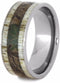 Camouflage Print and Deer Antler 9mm Comfort-Fit Titanium Wedding Band, Size 13.5