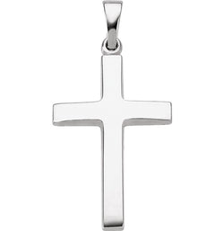 Cross Pendant, Rhodium-Plated 10k White Gold (30.20x15.90MM)