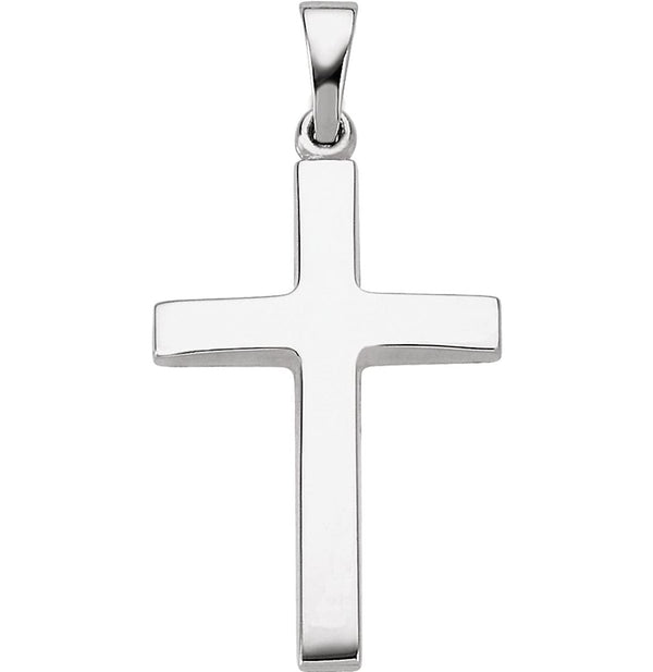 Cross Pendant, Rhodium-Plated 10k White Gold (30.20x15.90MM)