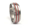 Red Grooved 8mm Comfort-Fit Titanium Wedding Band