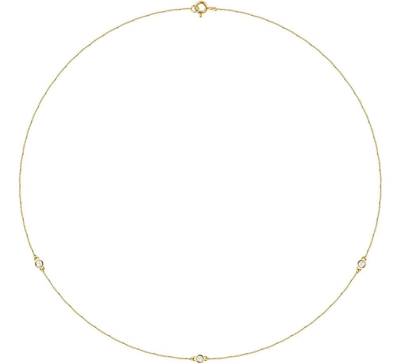 Diamond Solitaire 14k Yellow Gold Pendant Necklace, 18" (1/5 Cttw)