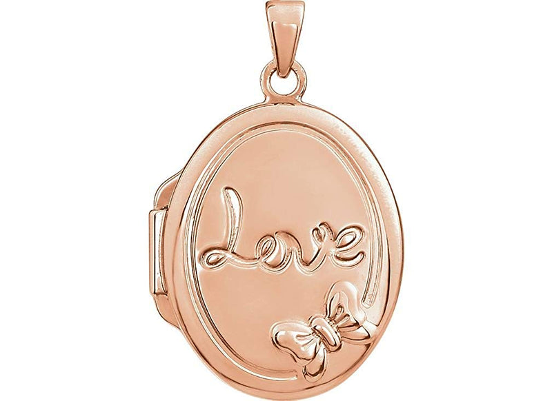 14k Rose Gold-Plated Sterling Silver 'Love' Locket Pendant