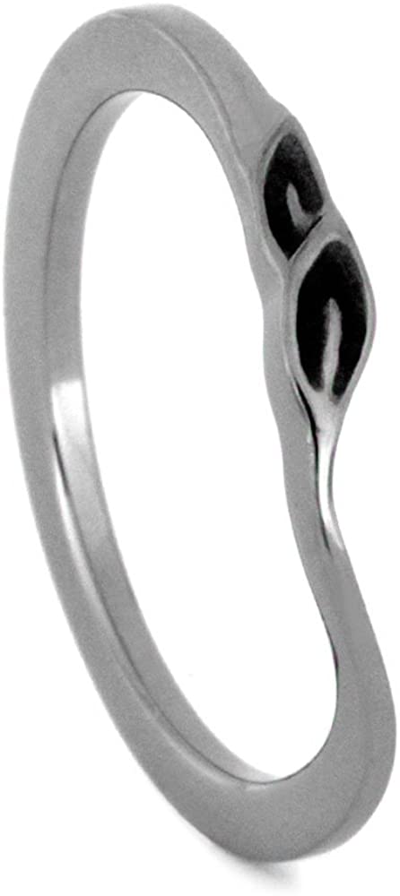 Sandblast Leaves Slim-Profile1.5mm Comfort-Fit Titanium Wedding Band, Size 7.75