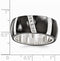 Edward Mirell Black Titanium and Sterling Silver Diamond 10mm Wedding Band (0.1 CT)