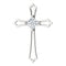 Princess Diamond Cross Rhodium-Plated 14k White Gold Pendant (.38 Ct, G-H Color, I1 Clarity)