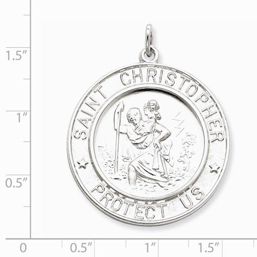 Sterling Silver St. Christopher Medal (40X33MM)