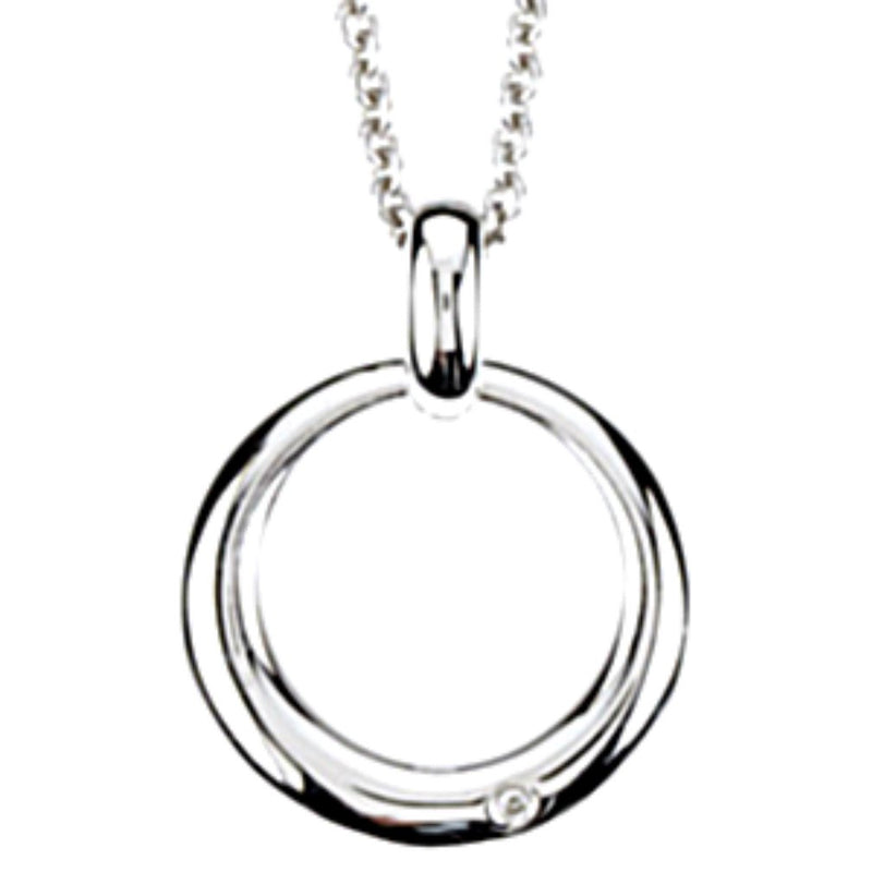 Diamond Circle Sterling Silver Pendant Necklace, 18" (.01 Cttw)