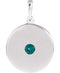 Round Alexandrite Disc Pendant, Rhodium-Plated 14k White Gold