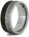 Diamond Gibeon Meteorite, Dinosaur Bone 8mm Comfort-Fit Titanium Band, Size 6.75