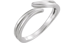 Satin-Finish Bypass Ring, Sterling Silver, Size 8