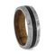 The Men's Jewelry Store (Unisex Jewelry) Crushed Dinosaur Bone, Meteorite, Matte Titanium 7.5mm Comfort-Fit Kauri Wood Sleeve Band