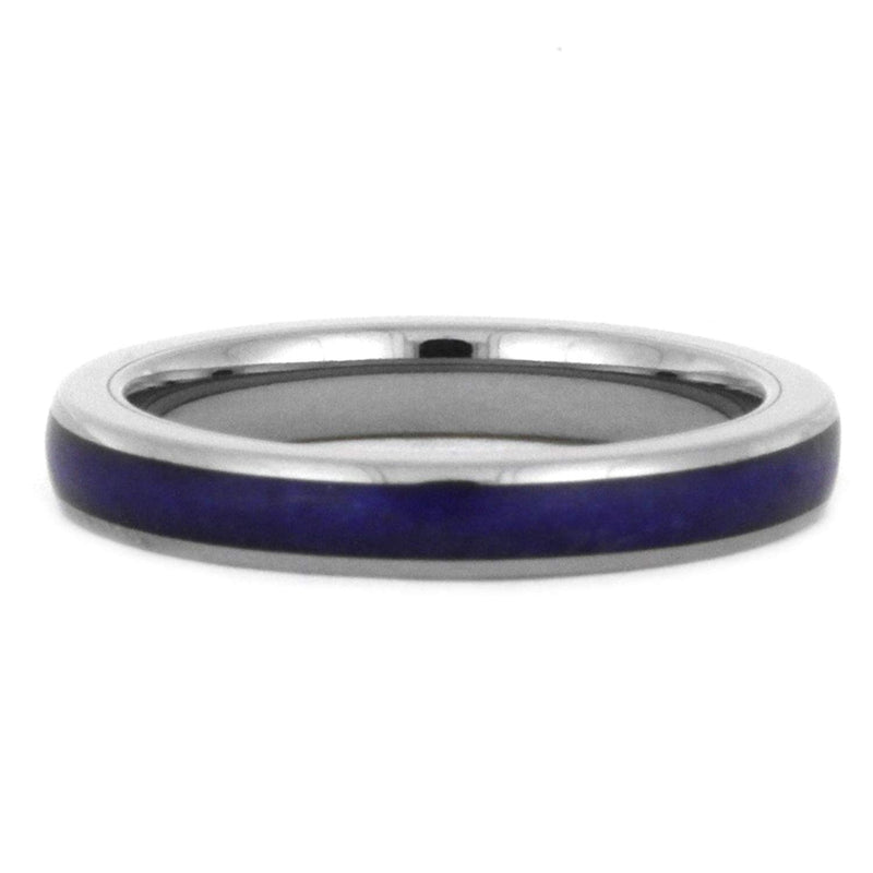 Lapis Lazuli Inlay 3mm Comfort-Fit Titanium Wedding Band