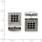 Stainless Steel Polished Black Rubber Square Cuff Links