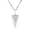 Diamond Contemporary Triangle Pendant Necklace, Rhodium Plated Sterling Silver, 18" (.021 Ctw)