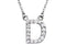 Diamond Initial 'D' Rhodium Plate 14K White Gold (1/6 Cttw, GH Color, l1 Clarity), 16.25"