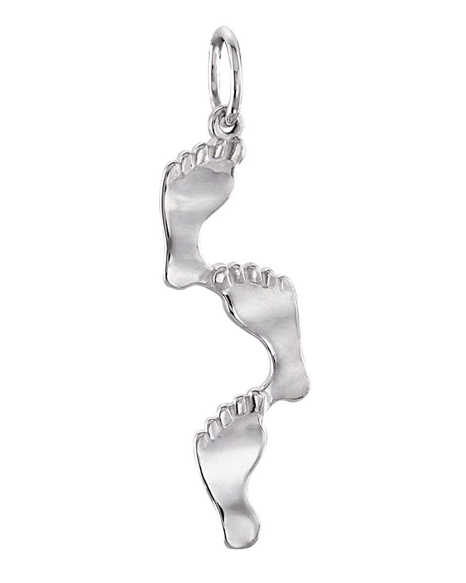 Journey Footprints 14k White Gold Pendant