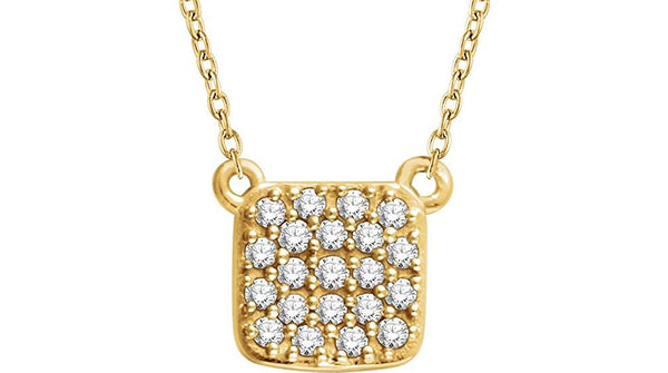 Diamond Square Bar Pendant Necklace in 14k Yellow Gold, 18" (1/6 Cttw)