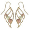 Angel Wing Earrings, 10k Yellow Gold, 12k Green and Rose Gold Black Hills Gold Motif