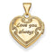 14k Yellow Gold Embossed Flower Heart Locket