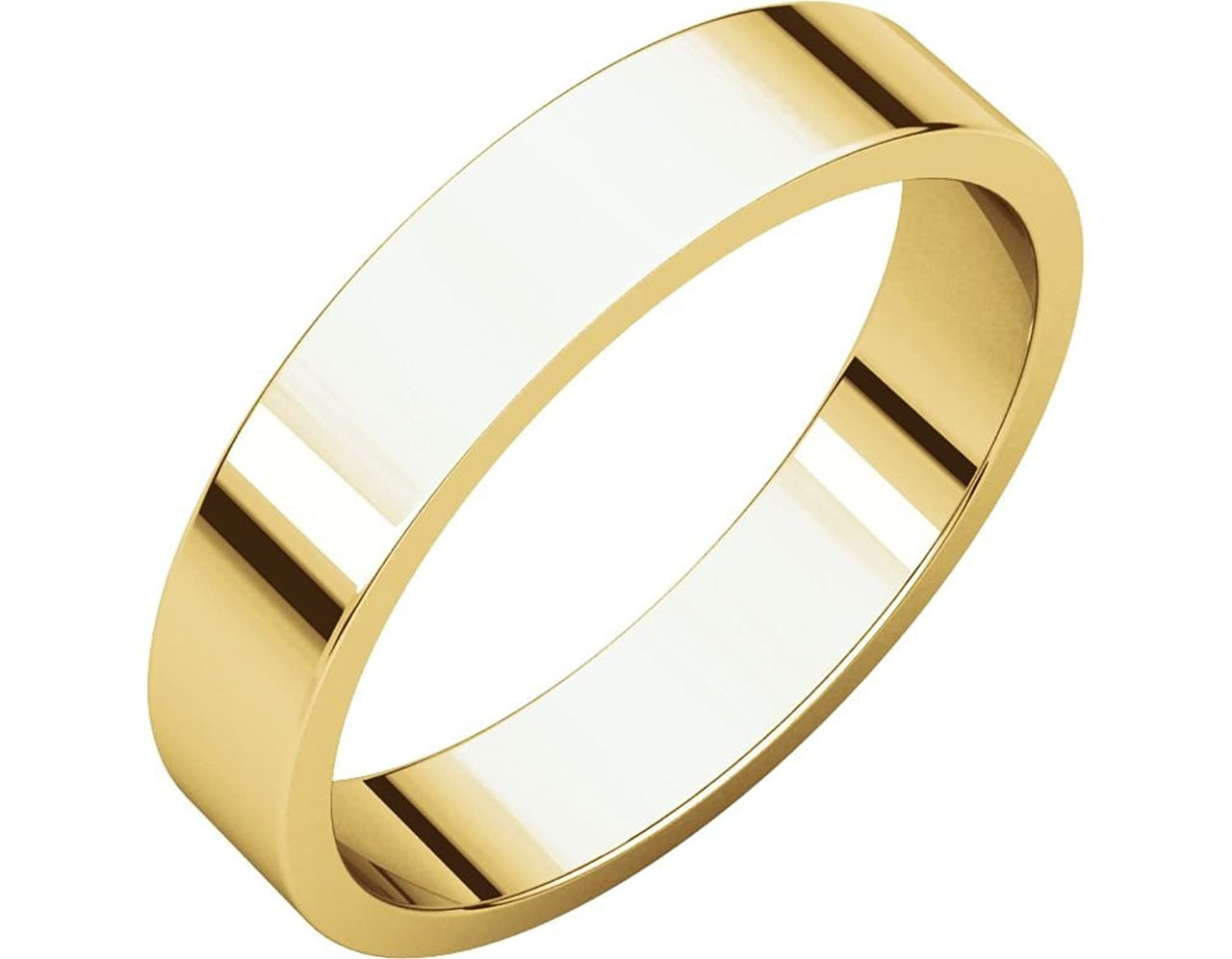 10k Yellow Gold 4mm Slim-Profile Flat Band, Size 4.5