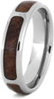 Redwood Partial Inlay 5.5mm Comfort-Fit Titanium Wedding Band, Size 14.75