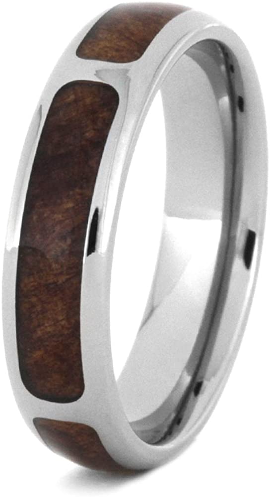The Men's Jewelry Store (Unisex Jewelry) Redwood Partial Inlay 5.5mm Comfort-Fit Titanium Wedding Band