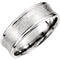 7.5mm 14k White Gold Fancy Carved Band Sizes 4 to 14