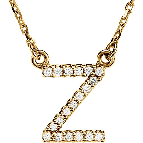 14k Yellow Gold Diamond Initial 'Z' 1/10 Cttw Necklace, 16" (GH Color, I1 Clarity)