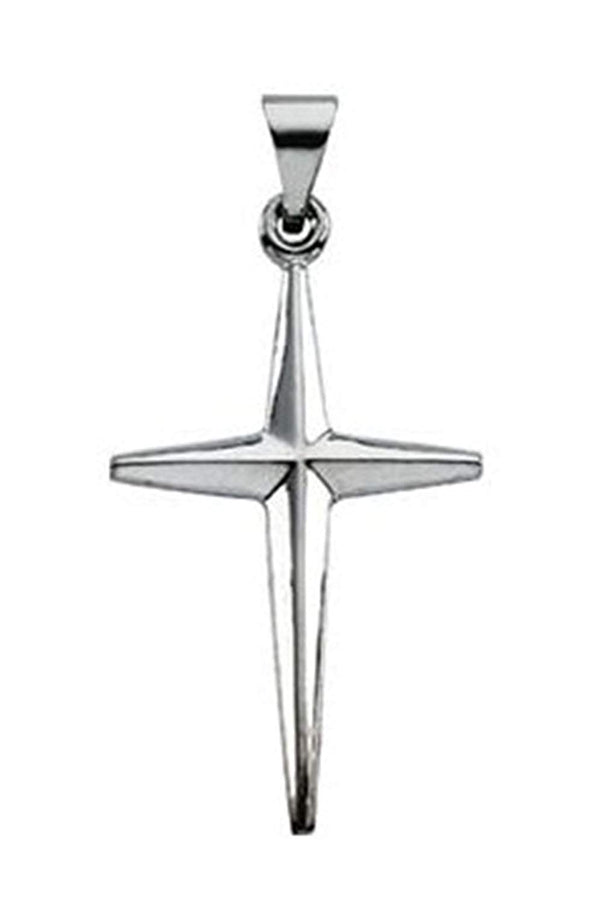 Platinum Star Cross Pendant (27.00X17.50 MM)