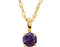 Children's Imitation Amethyst 'February' Birthstone 14k Yellow Gold Pendant Necklace, 14"