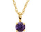 Children's Amethyst Solitaire 14k Yellow Gold Pendant Necklace, 14"