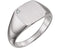 Men's Platinum Diamond Satin Signet Ring (.0075 Ct, G-H Color, SI2-SI3 Clarity)