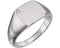 Men's Platinum Diamond Satin Signet Ring (.0075 Ct, G-H Color, SI2-SI3 Clarity)