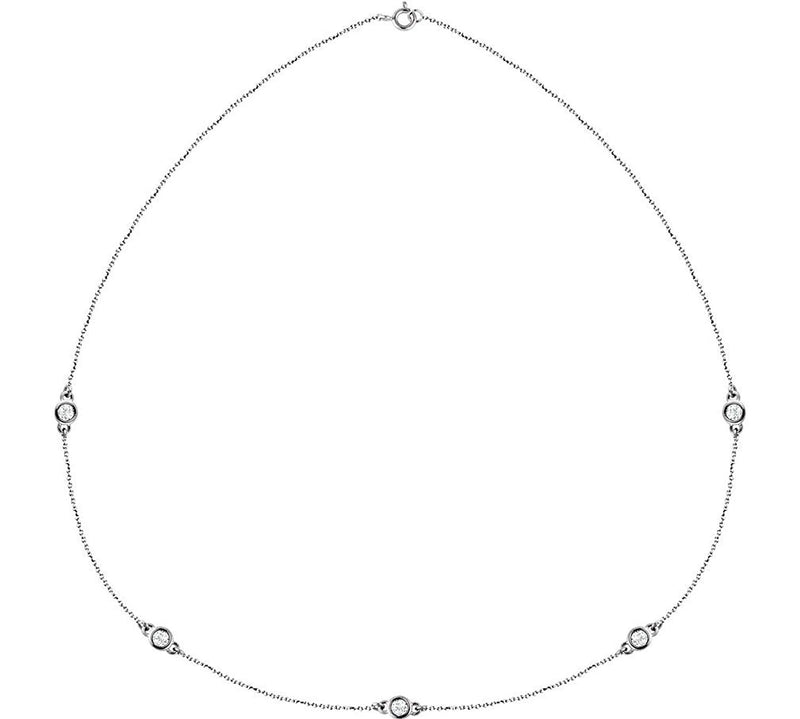 Diamond Solitaire 14k White Gold Pendant Necklace, 18" (1.00 Cttw)