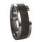 Ziricote Wood Inlay 8mm Comfort Fit Interchangeable Titanium Ring