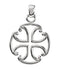 Maltese Cross 14k White Gold Pendant