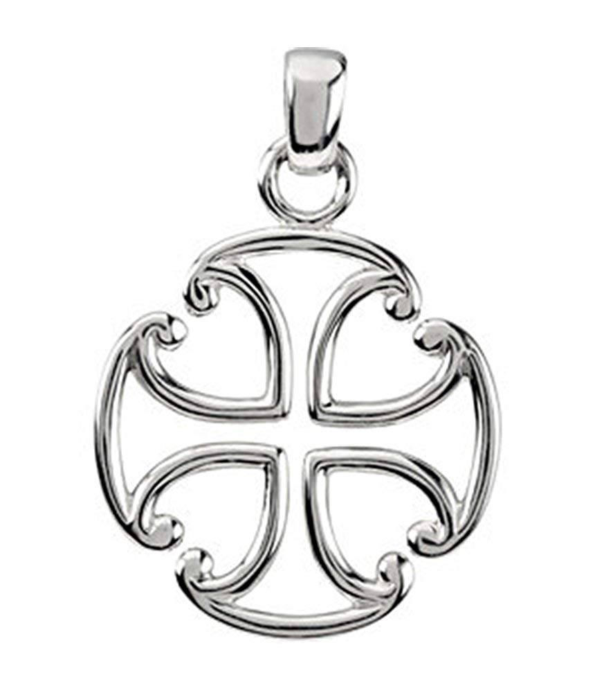 Maltese Cross 14k White Gold Pendant