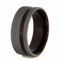 Titanium Sandblast 9mm Comfort-Fit Honduran Rosewood Burl Wedding Band