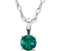 Children's Chatham Created Emerald 'May' Birthstone 14k White Gold Pendant Necklace, 14"