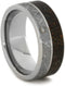 Diamond Gibeon Meteorite, Dinosaur Bone 8mm Comfort-Fit Titanium Band, Size 6.75