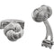 Love Knot Rhodium Plate 14k White Gold Cuff Links, 12MM